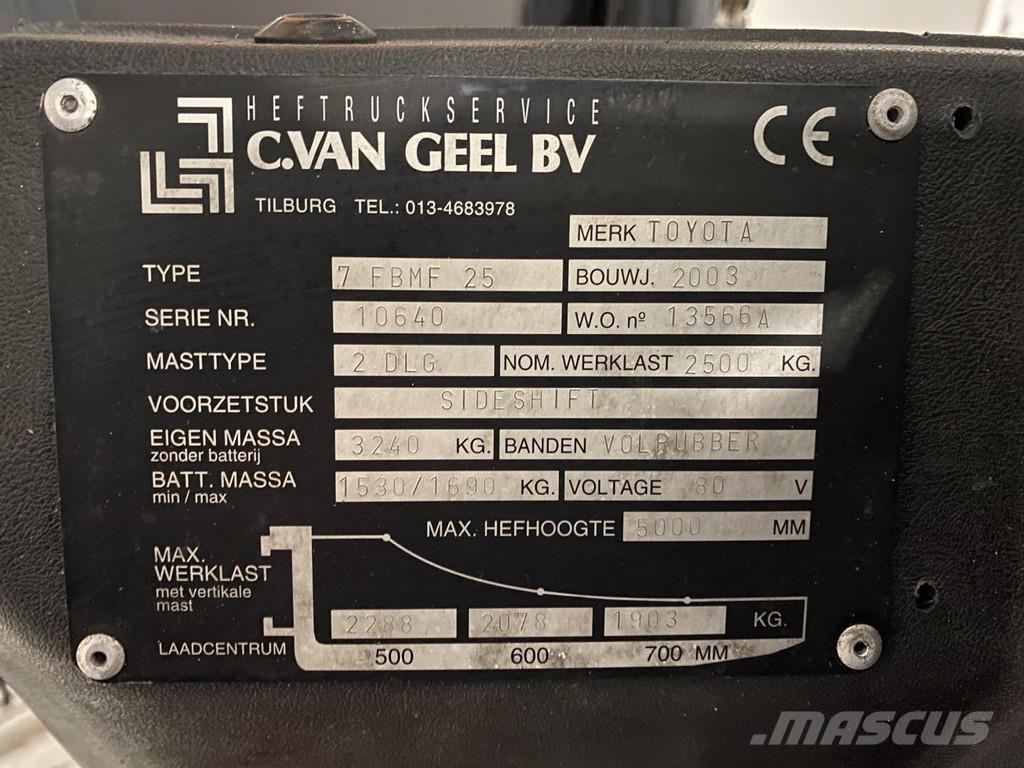 Toyota 7FBMF25 شاحنات ذات رافعات شوكية تعمل بالكهرباء