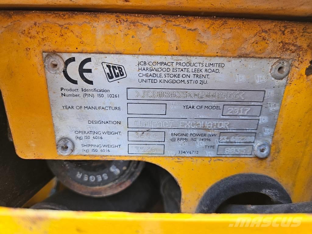 JCB 8035 ZTS + QH حفارات صغيرة أقل من 7 طن (حفارات صغيرة)