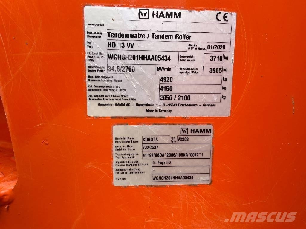 Hamm HD 13 VV مداحل ثنائية الاسطوانة