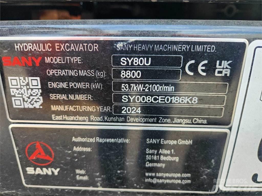 Sany SY80U حفارات وسط 7 طن - 12 طن