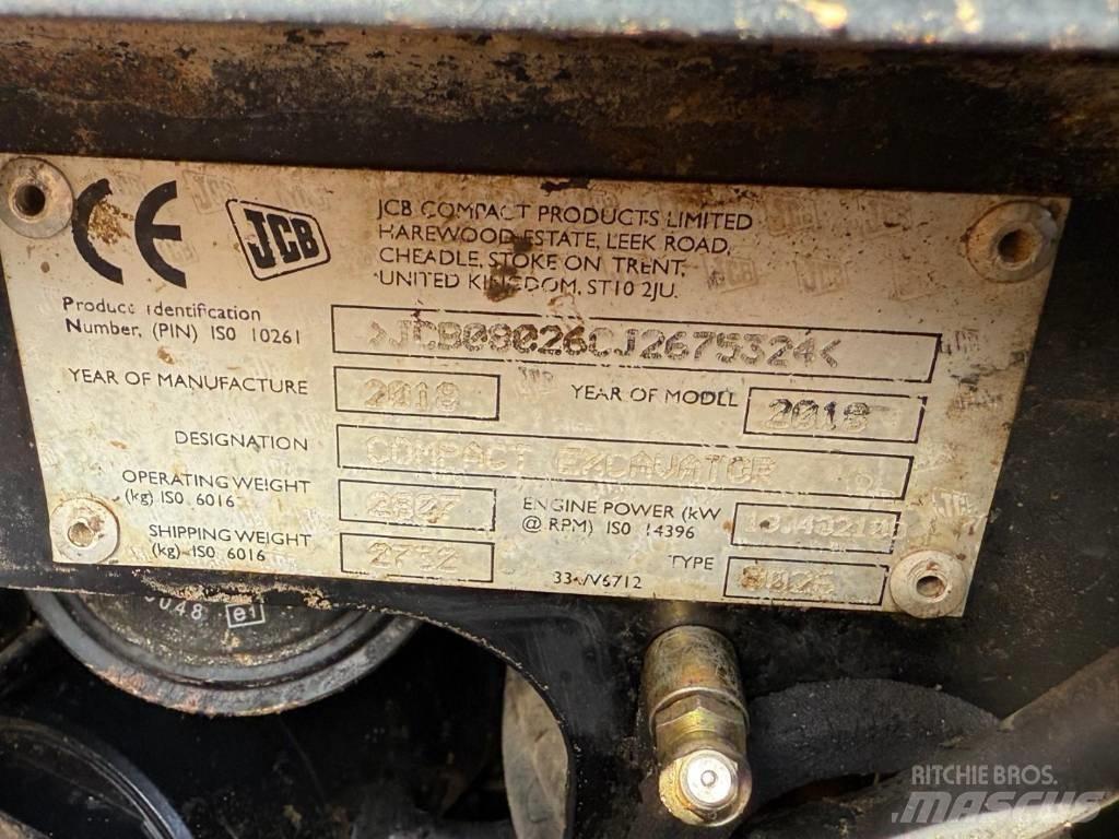 JCB 8026 CTS حفارات صغيرة أقل من 7 طن (حفارات صغيرة)