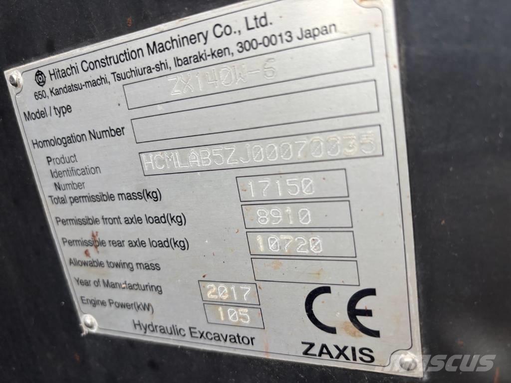Hitachi ZX 140 W-6 حفارات بعجل