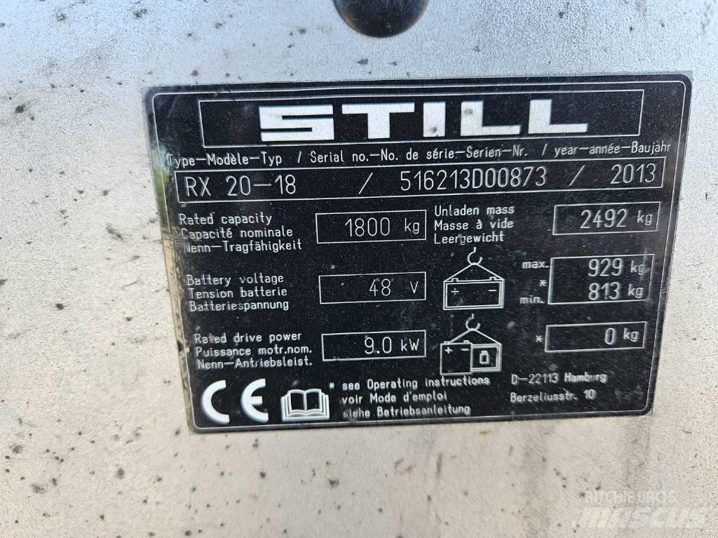 Still RX 20-18 شاحنات ذات رافعات شوكية تعمل بالكهرباء