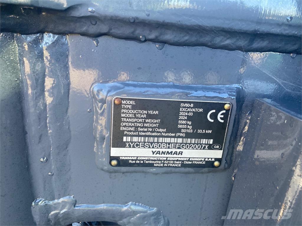 Yanmar SV60-B حفارات وسط 7 طن - 12 طن