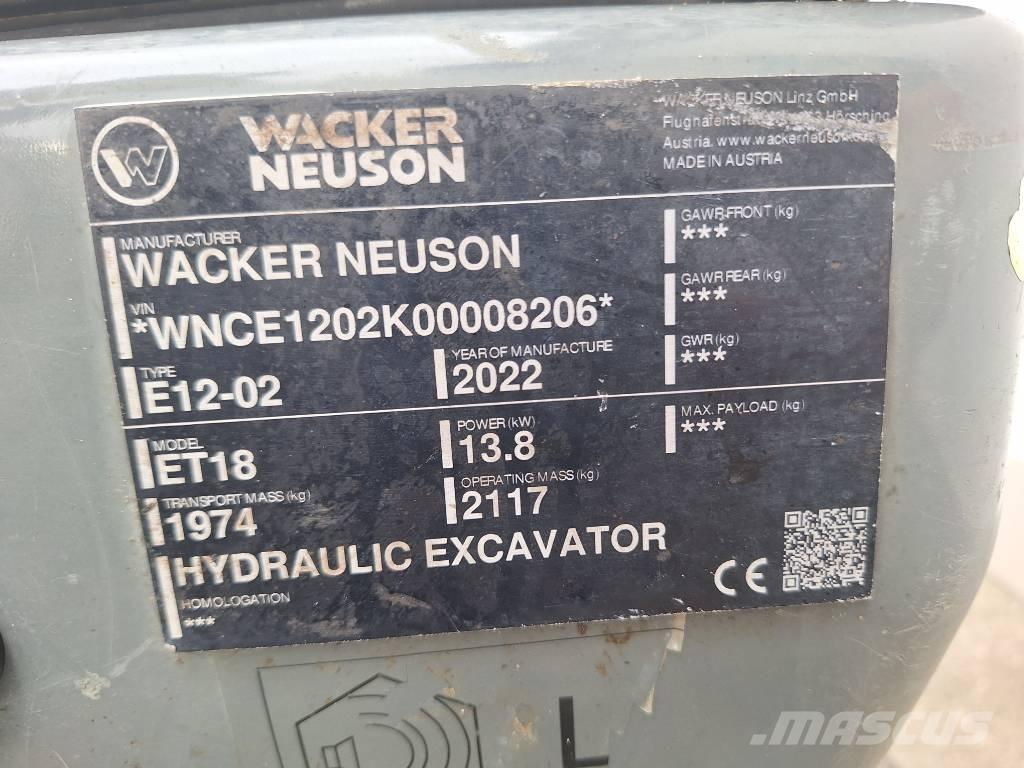 Wacker Neuson ET 18 حفارات زحافة