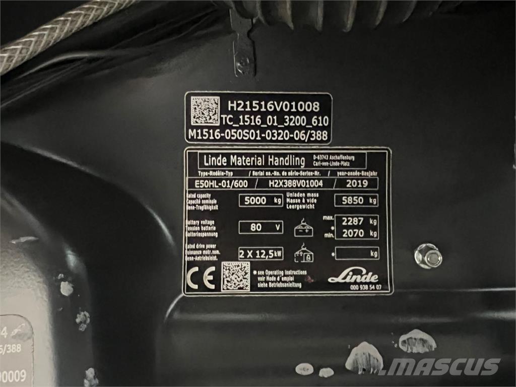 Linde E 50HL-01 شاحنات ذات رافعات شوكية تعمل بالكهرباء