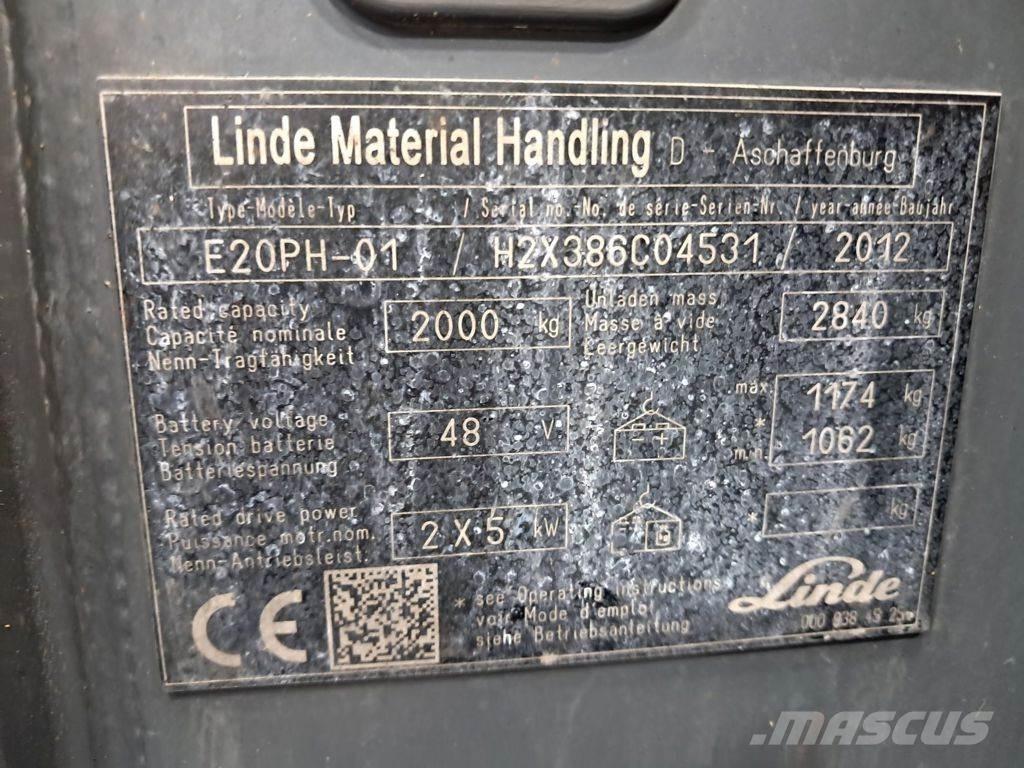 Linde E20PH-01 شاحنات ذات رافعات شوكية تعمل بالكهرباء