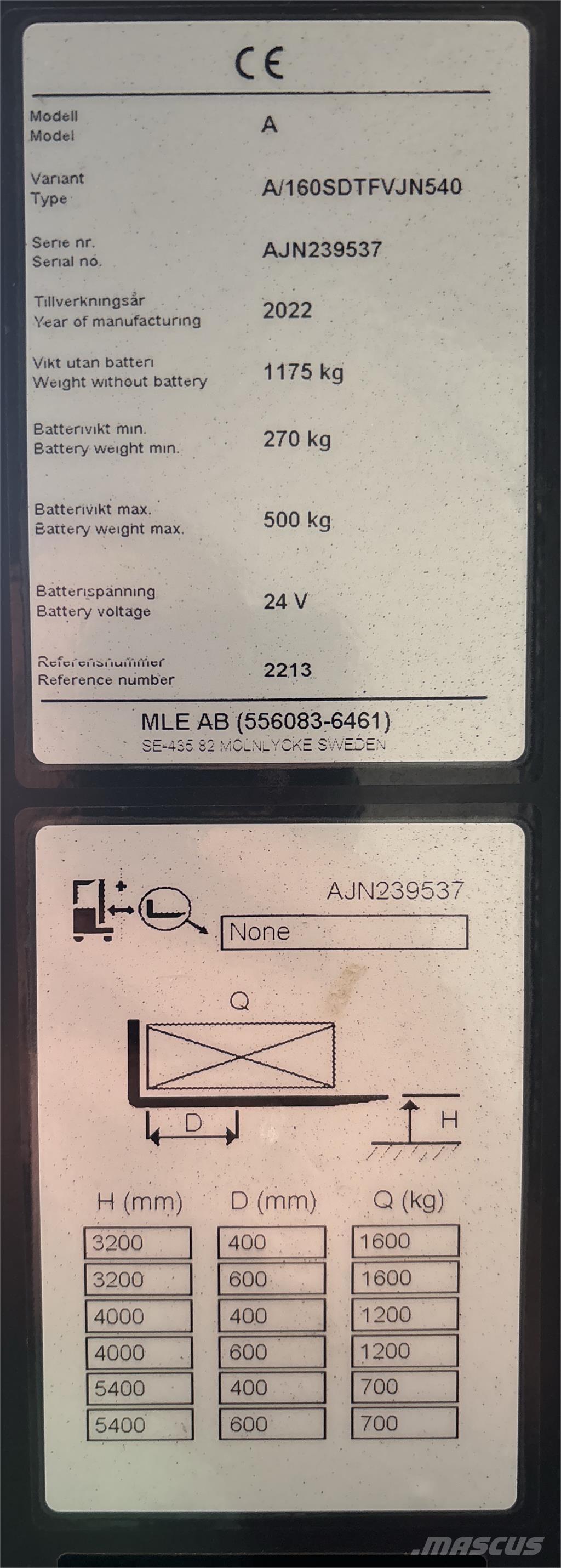Atlet A160 شاحنات مناولة ذاتية الدفع
