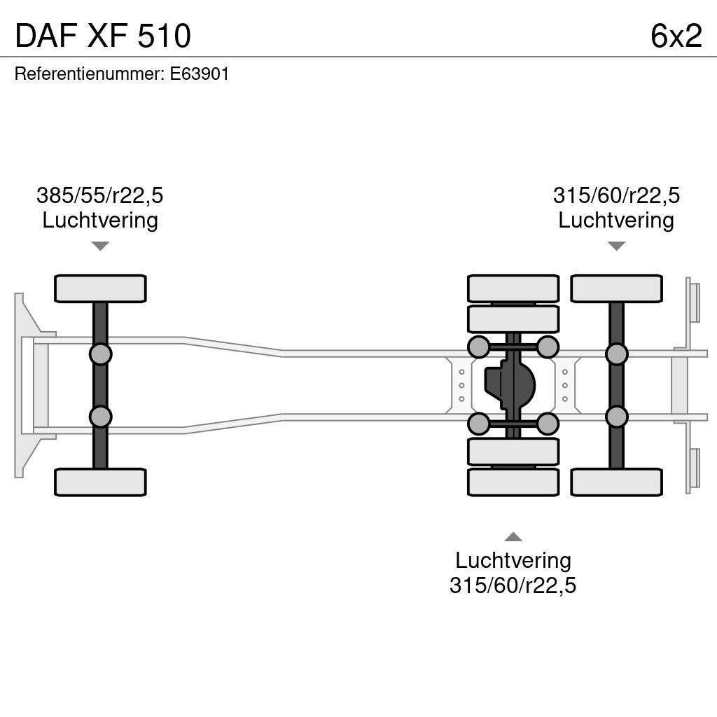 DAF XF 510 شاحنات بمقصورة وهيكل