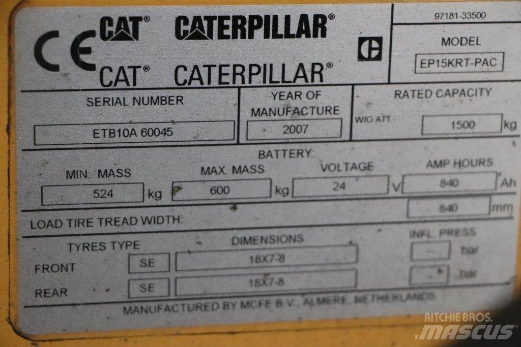 CAT EP15KRT-PAC شاحنات ذات رافعات شوكية تعمل بالكهرباء
