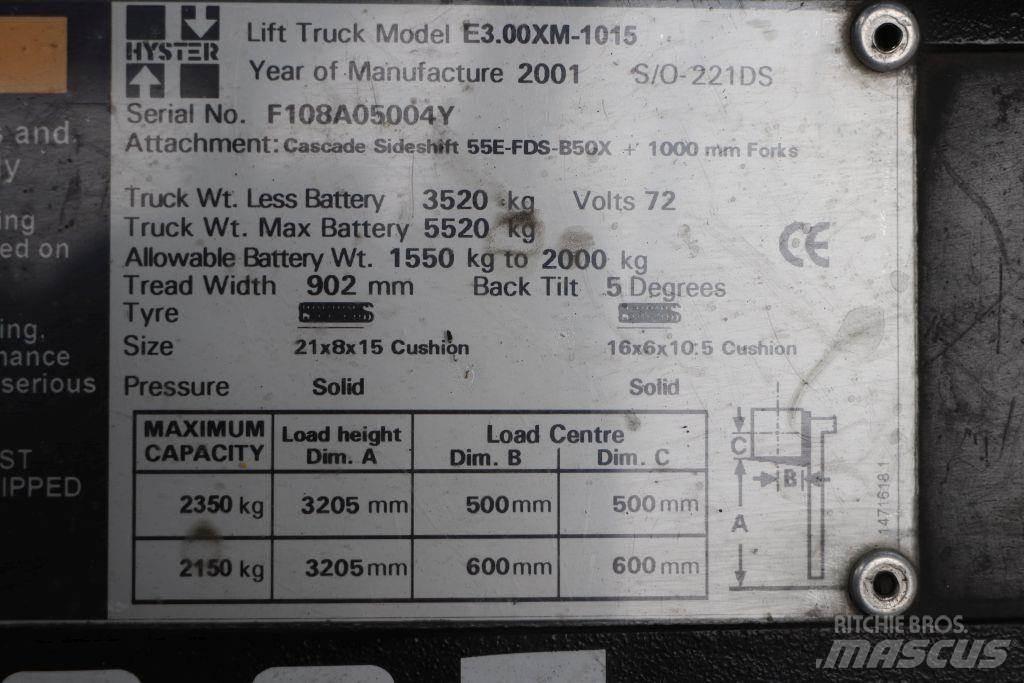 Hyster E3.00XM شاحنات ذات رافعات شوكية تعمل بالكهرباء