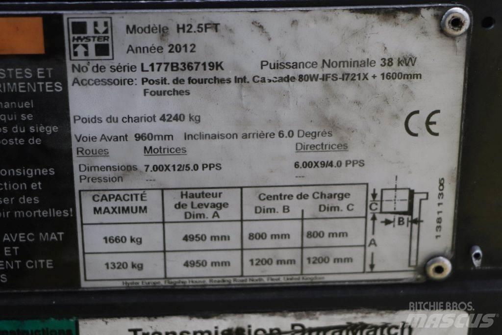 Hyster H2.5FT شاحنات LPG
