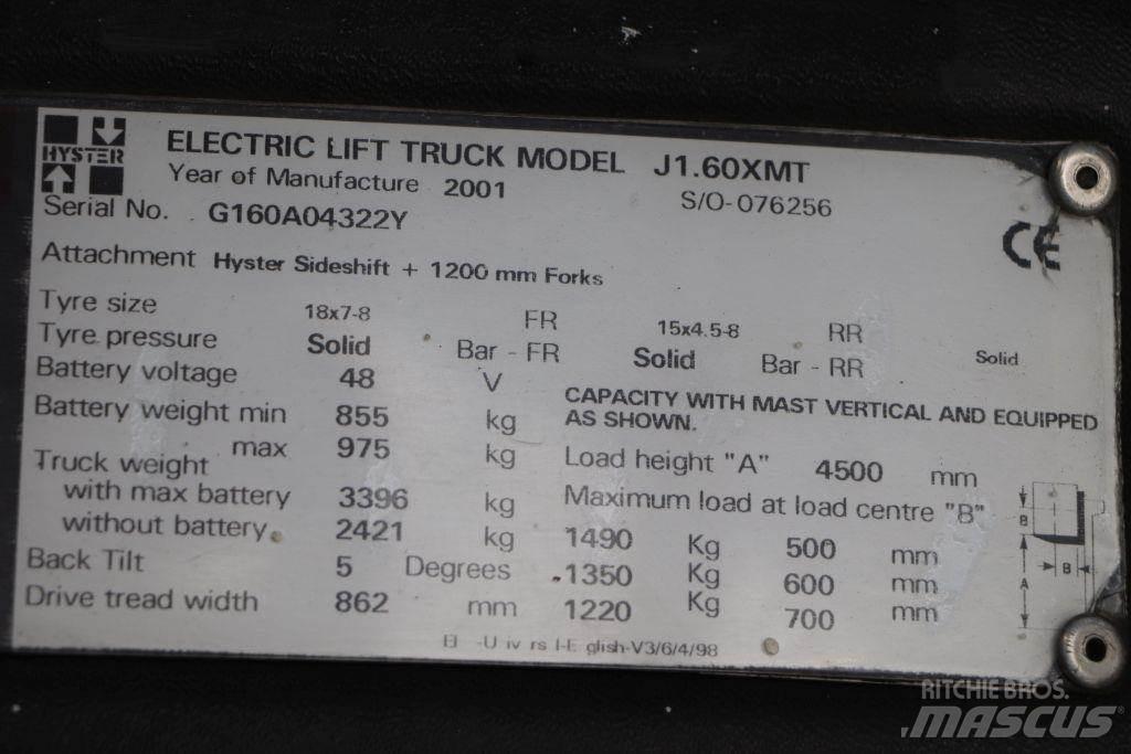 Hyster J1.60XMT شاحنات ذات رافعات شوكية تعمل بالكهرباء