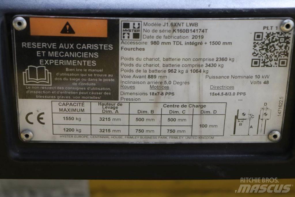 Hyster J1.6XNT شاحنات ذات رافعات شوكية تعمل بالكهرباء