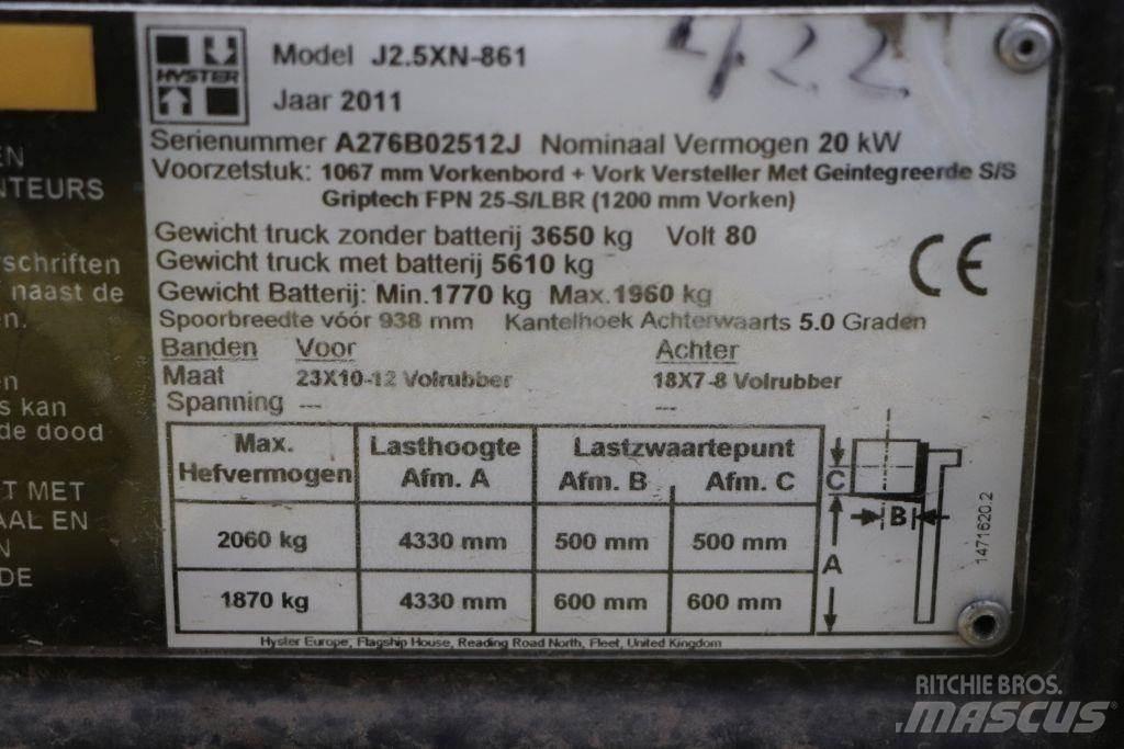 Hyster J2.5XN شاحنات ذات رافعات شوكية تعمل بالكهرباء