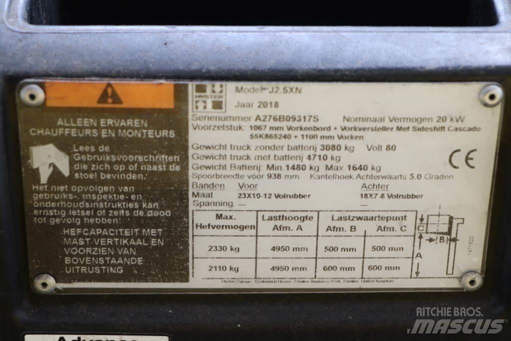 Hyster J2.5XN شاحنات ذات رافعات شوكية تعمل بالكهرباء
