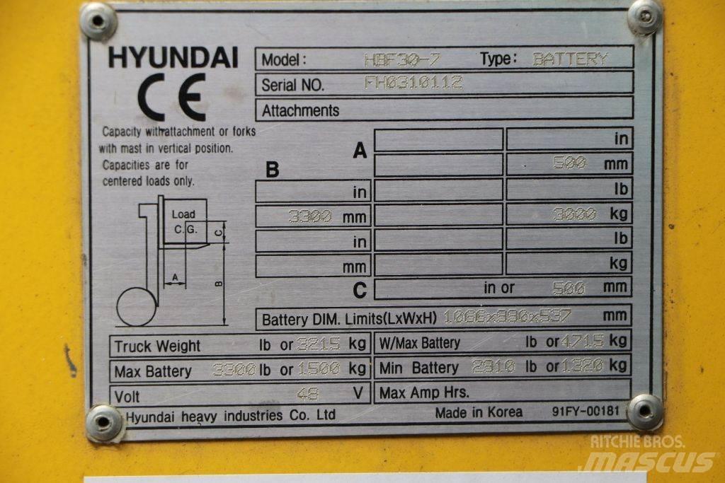 Hyundai HBF30-7 شاحنات ذات رافعات شوكية تعمل بالكهرباء