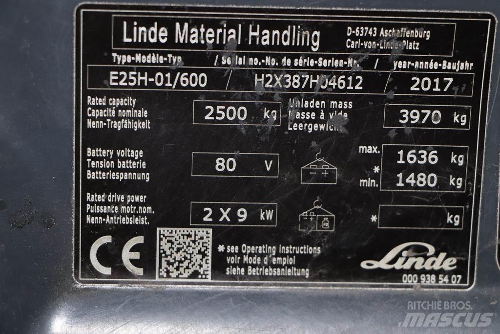 Linde E25H-01/600 شاحنات ذات رافعات شوكية تعمل بالكهرباء