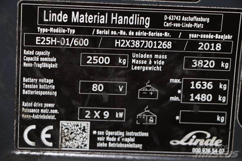 Linde E25H-01/600 شاحنات ذات رافعات شوكية تعمل بالكهرباء