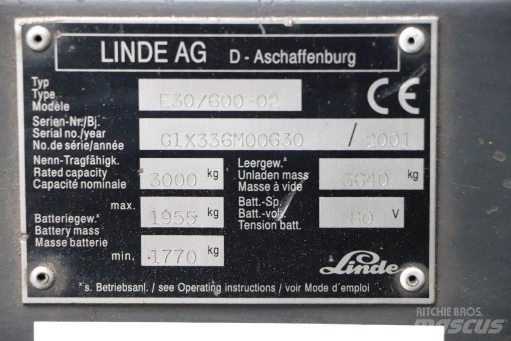 Linde E30/600-02 شاحنات ذات رافعات شوكية تعمل بالكهرباء