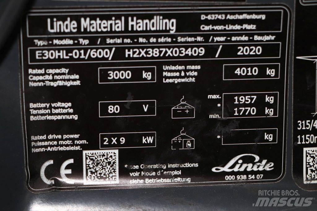 Linde E30HL-01/600 شاحنات ذات رافعات شوكية تعمل بالكهرباء