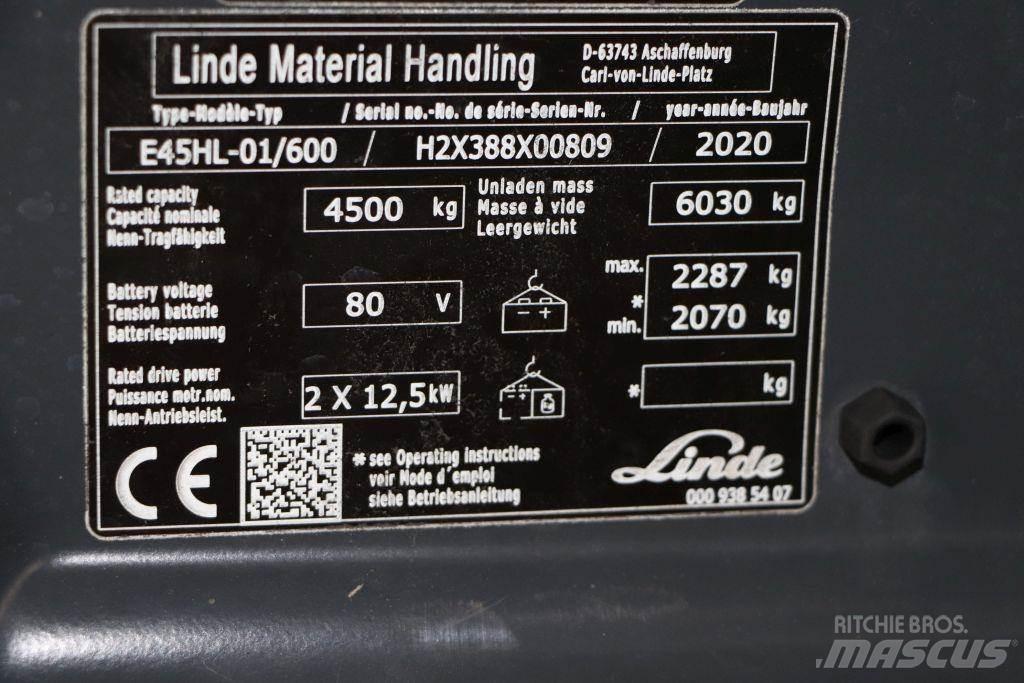 Linde E45HL-01/600 شاحنات ذات رافعات شوكية تعمل بالكهرباء