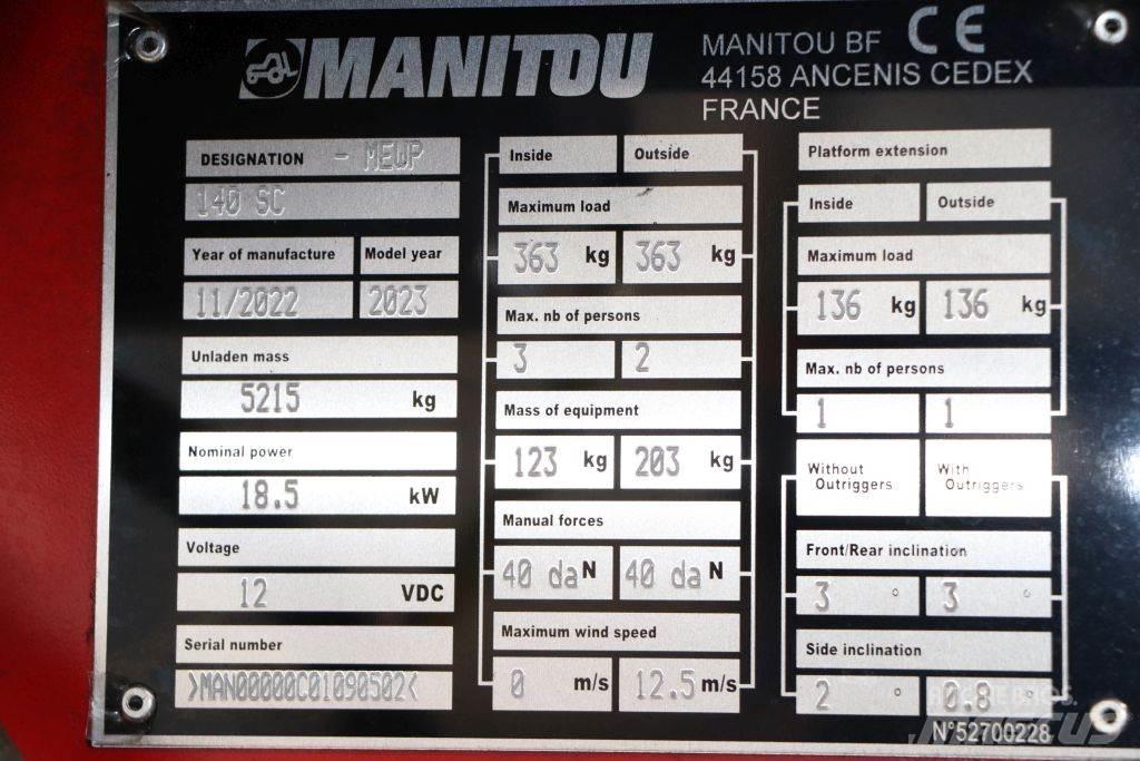 Manitou 140 SC رافعات مقصية الشكل
