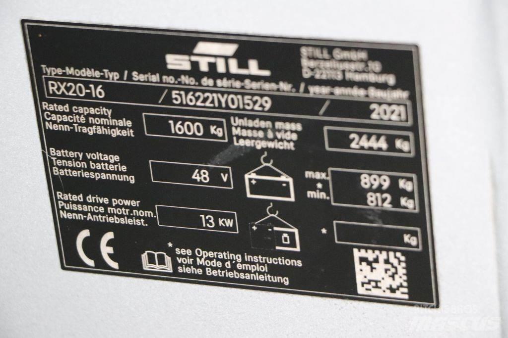 Still RX20-16 شاحنات ذات رافعات شوكية تعمل بالكهرباء