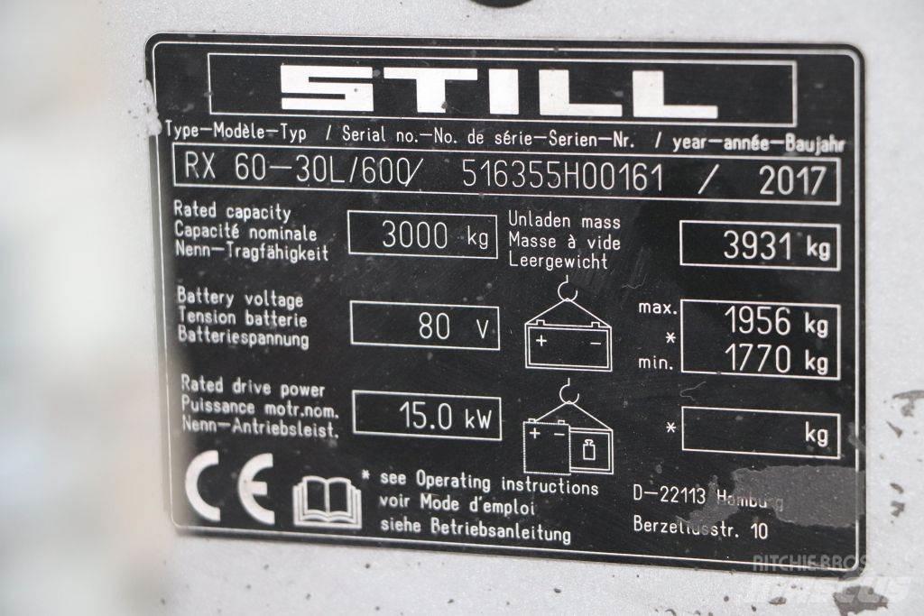 Still RX60-30L/600 شاحنات ذات رافعات شوكية تعمل بالكهرباء