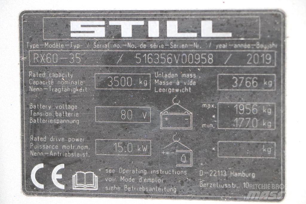 Still RX60-35 شاحنات ذات رافعات شوكية تعمل بالكهرباء