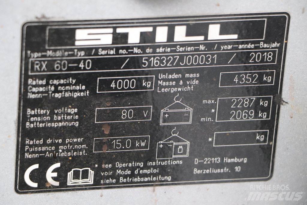 Still RX60-40 شاحنات ذات رافعات شوكية تعمل بالكهرباء