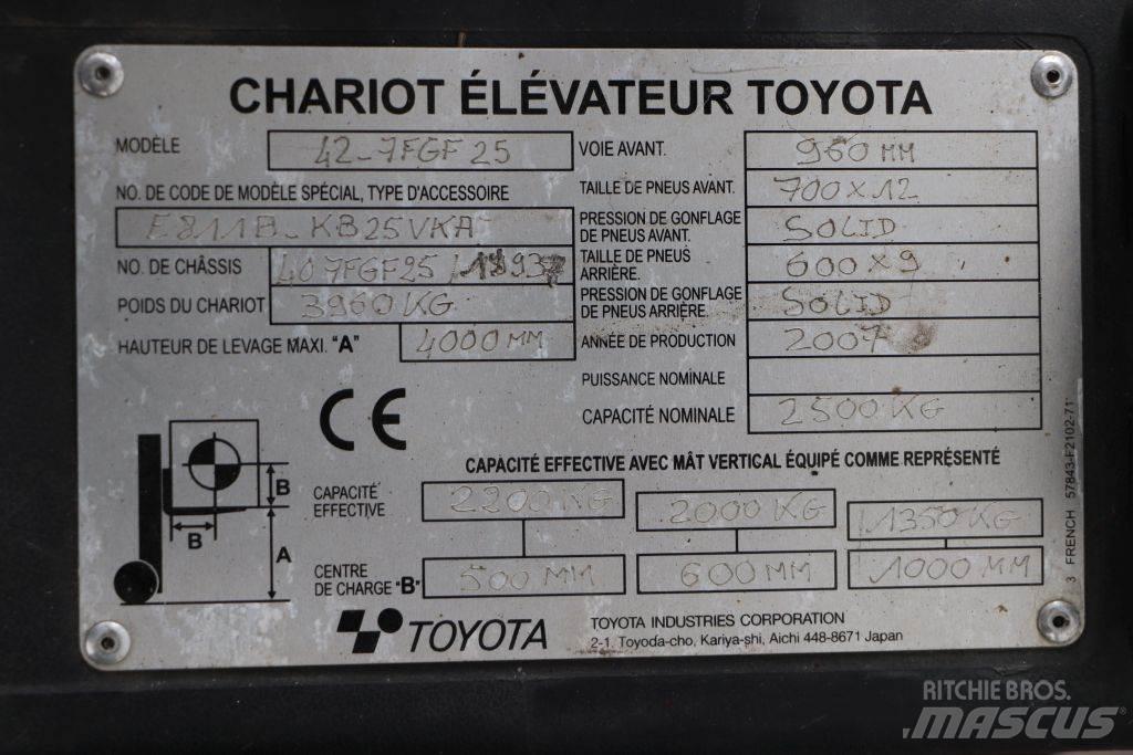 Toyota 42-7FGF25 شاحنات LPG