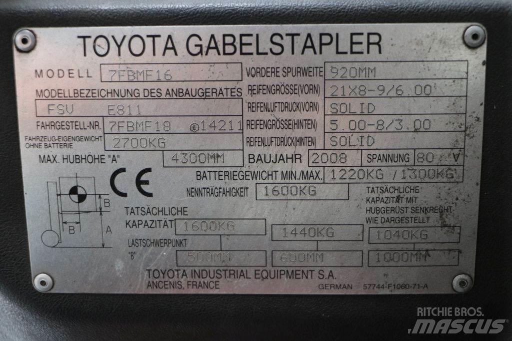 Toyota 7FBMF16 شاحنات ذات رافعات شوكية تعمل بالكهرباء