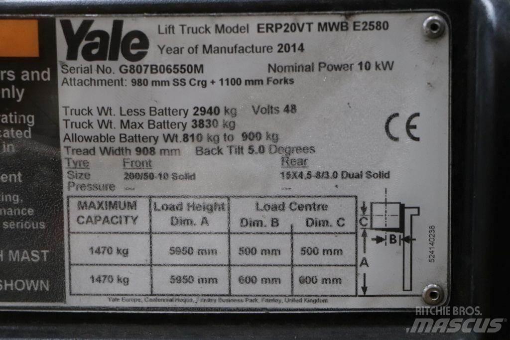 Yale ERP20VT شاحنات ذات رافعات شوكية تعمل بالكهرباء