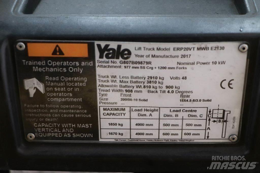 Yale ERP20VT شاحنات ذات رافعات شوكية تعمل بالكهرباء