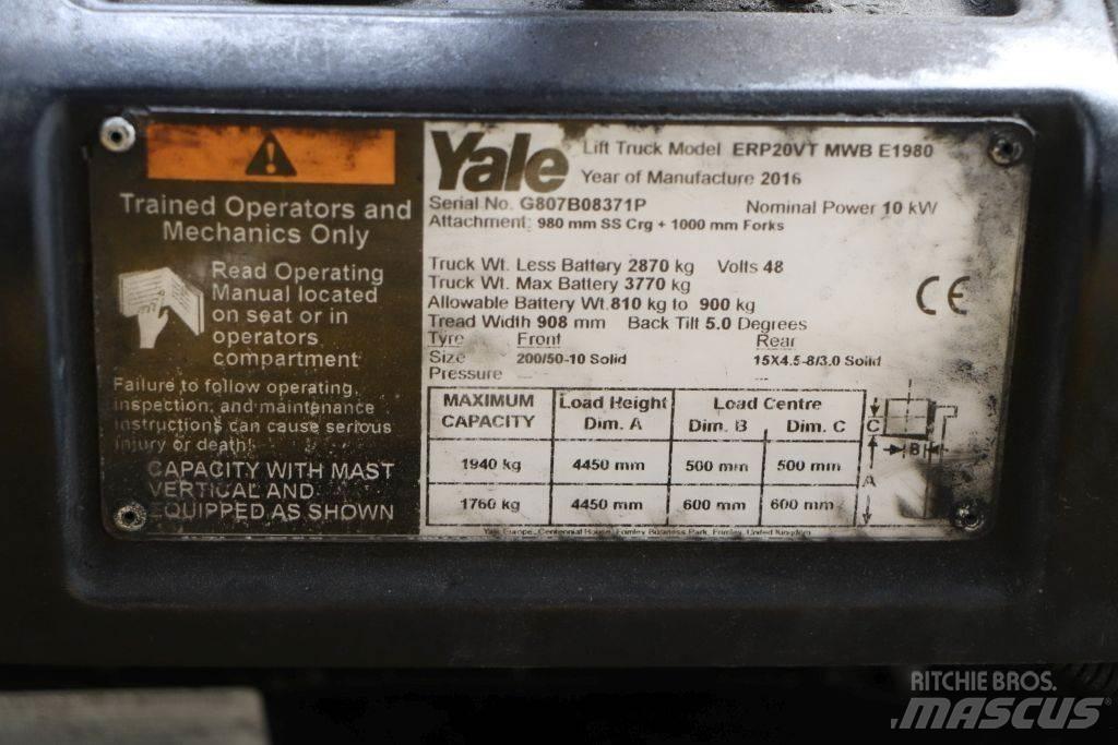 Yale ERP20VT شاحنات ذات رافعات شوكية تعمل بالكهرباء