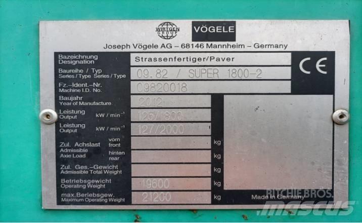 Vögele SUPER1800-2 معدات السفلتة