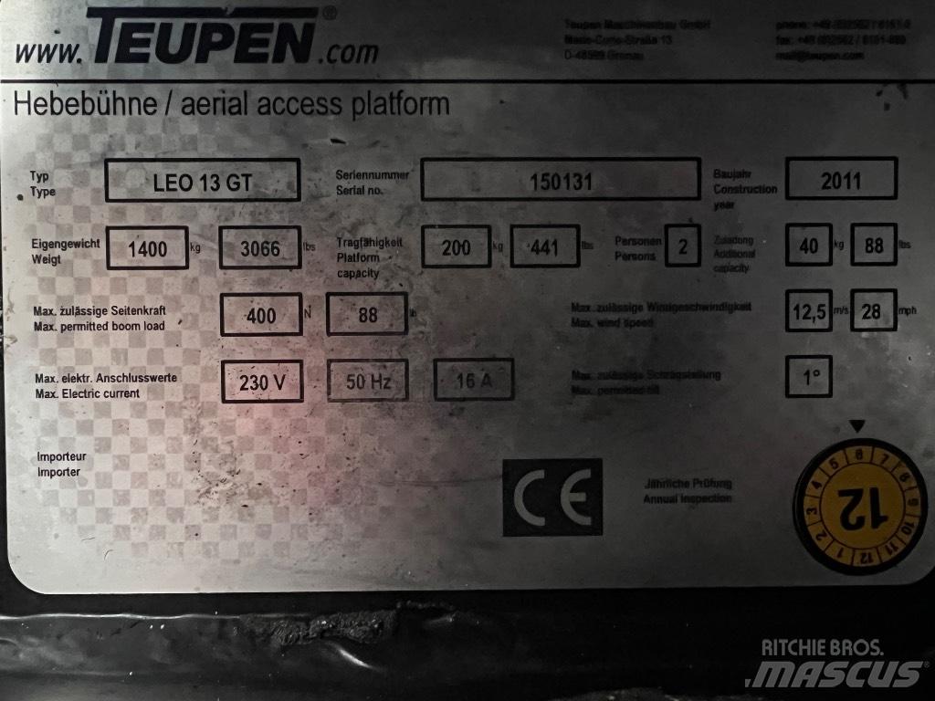 Teupen LEO 13 GT رافعات ذراع ذاتية الحركة مدمجة