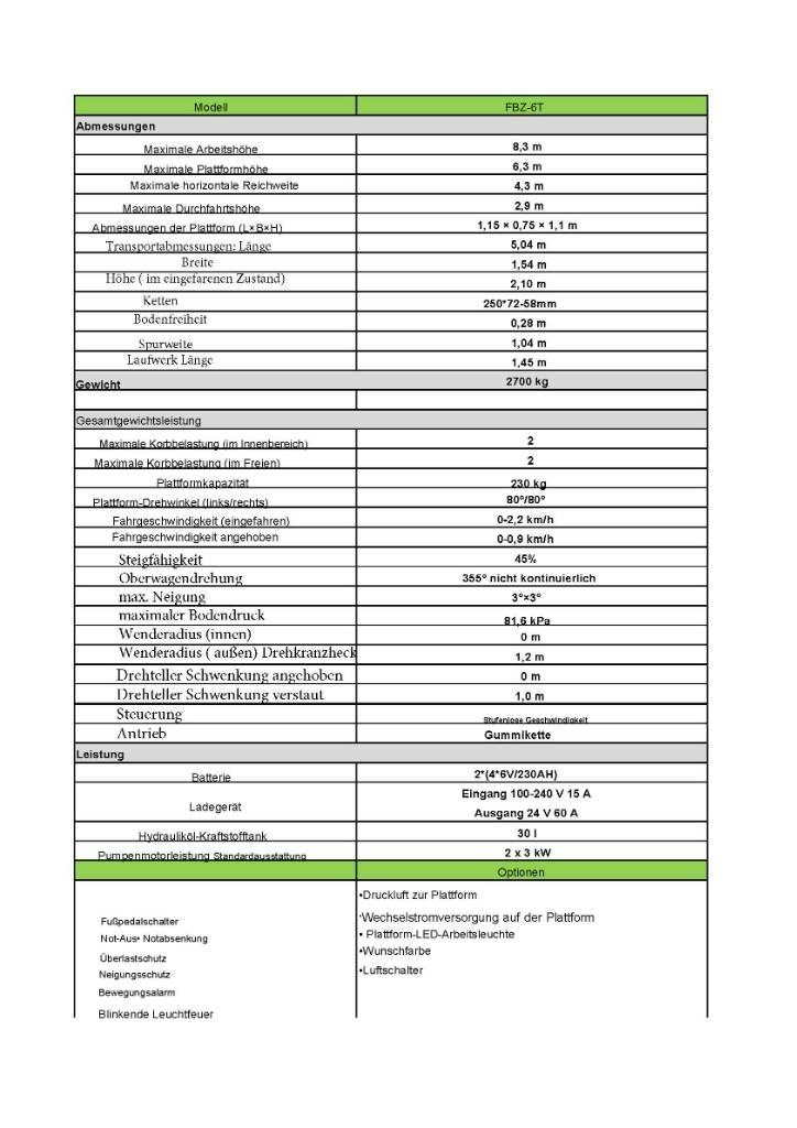 Fronteq FBZ-6T رافعات ومنصات أخرى