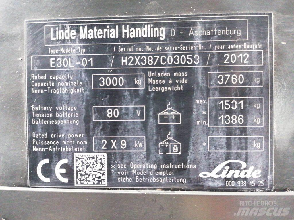 Linde E30L-01 شاحنات ذات رافعات شوكية تعمل بالكهرباء