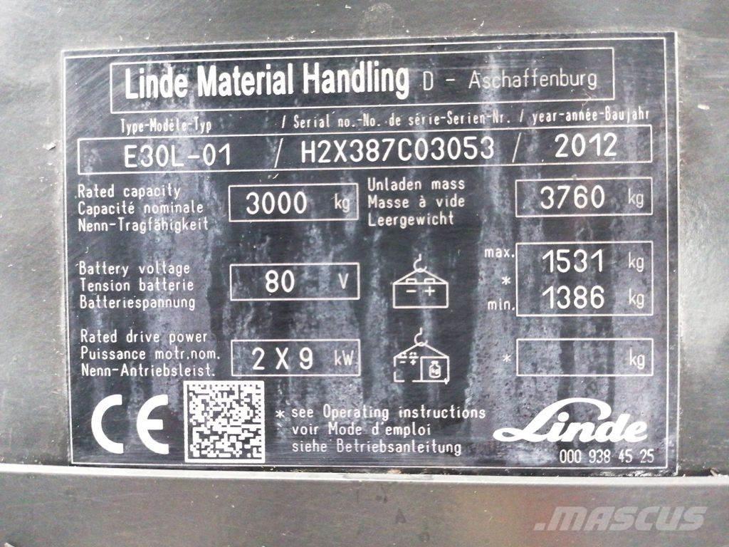 Linde E30L-01 شاحنات ذات رافعات شوكية تعمل بالكهرباء
