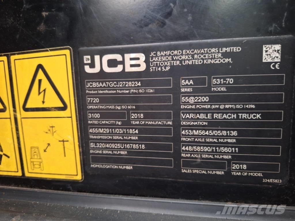 JCB 531-70 مناولات متداخلة