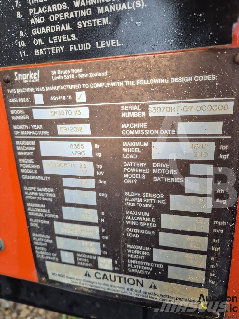 Snorkel S3970RT رافعات مقصية الشكل