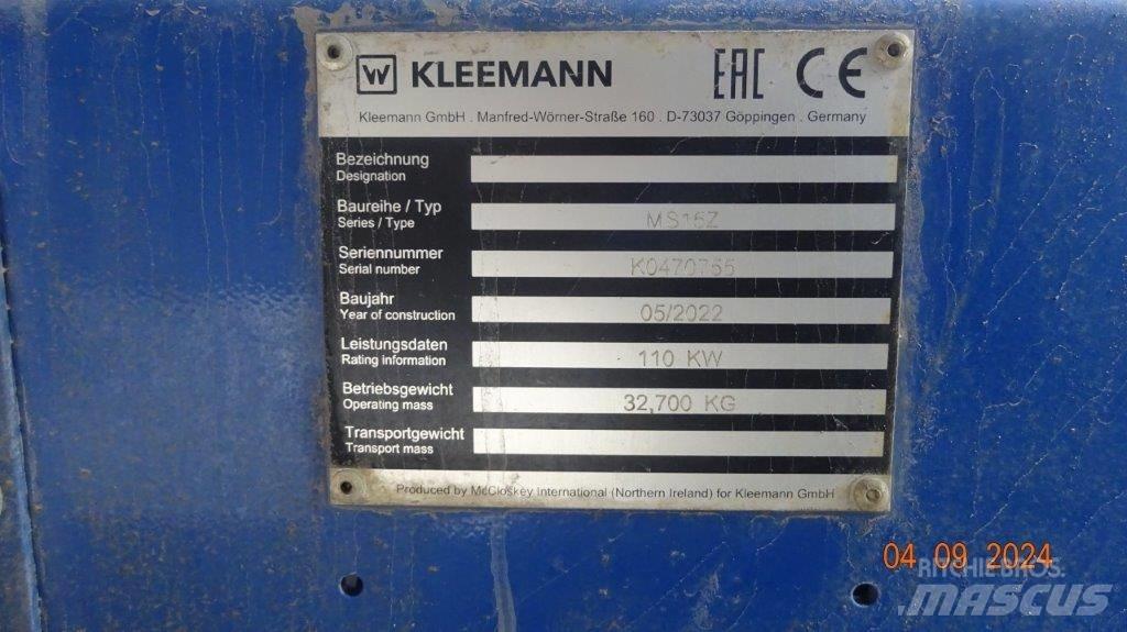 Kleemann MS 15 Z أجهزة فحص متنقلة