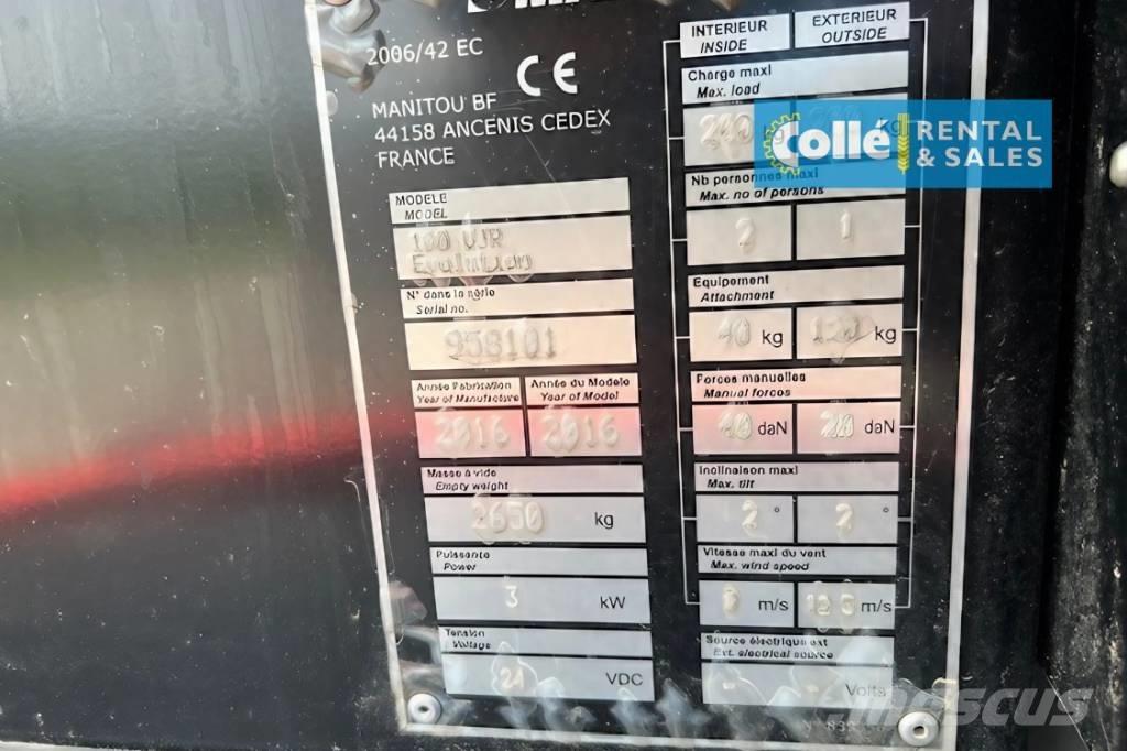 Manitou 100 VJR | 2014 رافعات سلة مفصلية