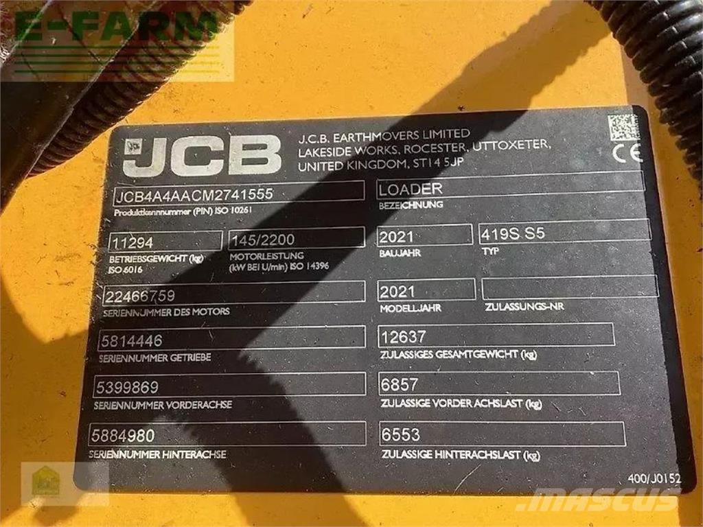 JCB 419s s5 حفارات صغيرة أقل من 7 طن (حفارات صغيرة)