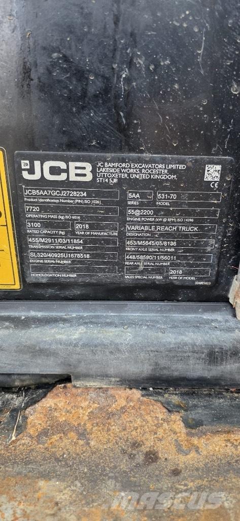 JCB 531-70 Agri مناولات متداخلة