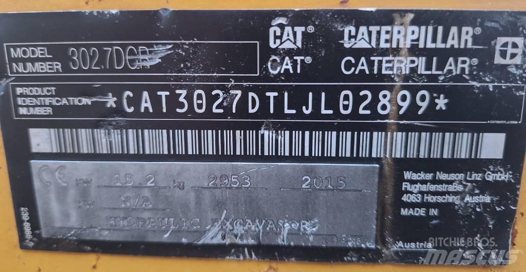 CAT 302.7 D CR حفارات صغيرة أقل من 7 طن (حفارات صغيرة)