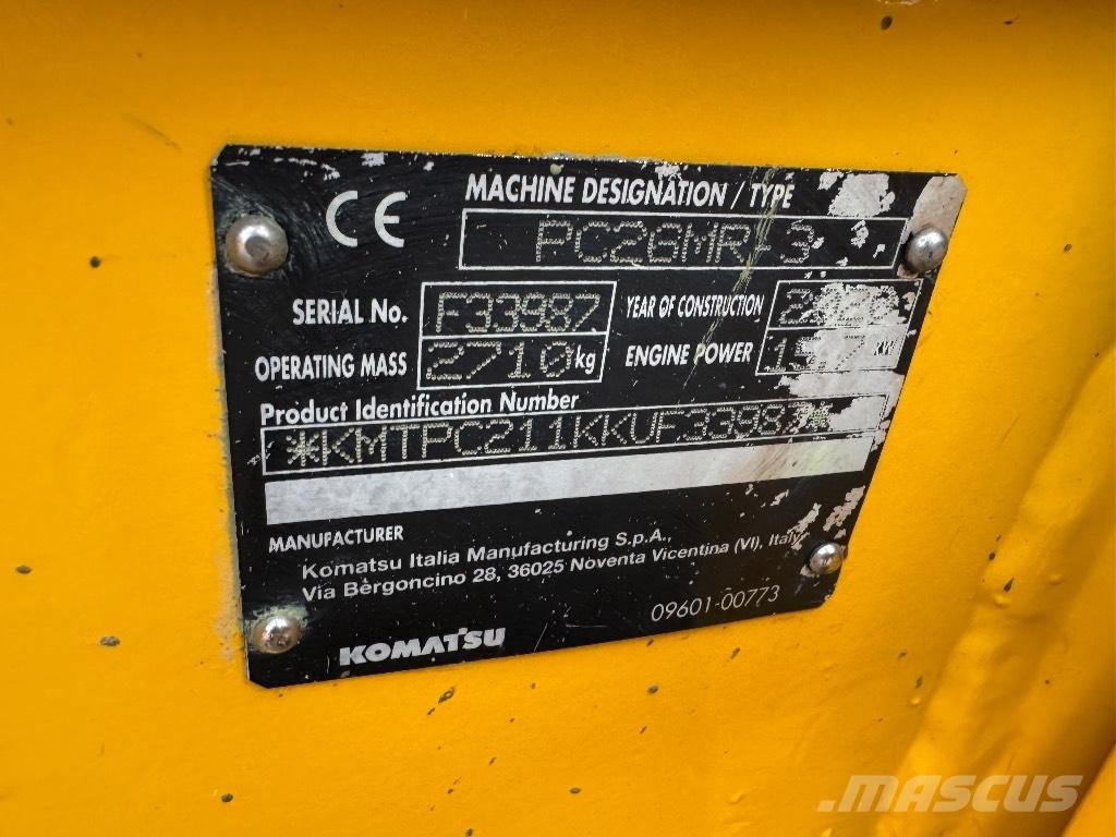 Komatsu PC 26 MR-3 حفارات صغيرة أقل من 7 طن (حفارات صغيرة)