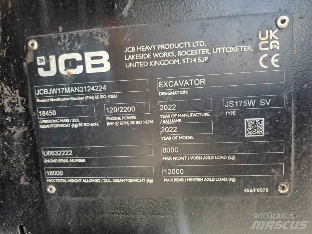 JCB JS 175 W حفارات بعجل